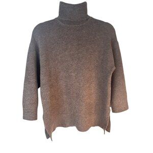 ZARA Brown Turtleneck Sweater Small Acrylic/Wool Blend Dolman Sleeve